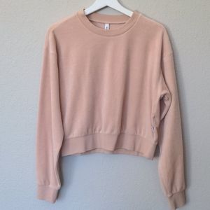 RVCA Velour Crop Pullover Sweatshirt